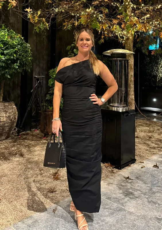 The Best Deals Won’t Wait!Issy One Shoulder Midi Dress - Black
