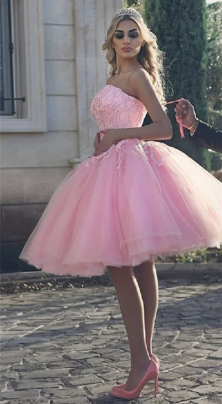 Hottest Discounts of the Year!Lace Beaded Sweetheart Pink Tulle Short Homecoming Dresses cg14051 Hottest Discounts of the Year!Lace Beaded Sweetheart Pink Tulle Short Homecoming Dresses cg14051