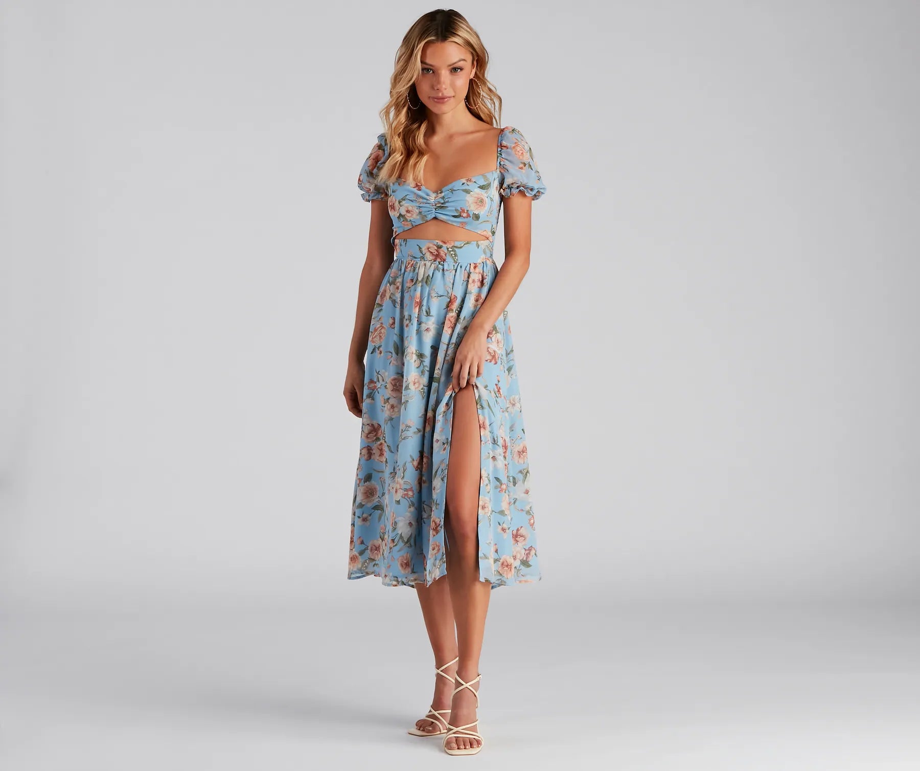 Enjoy Huge Discounts Now!Life's A Breeze Floral Cutout Midi Dress