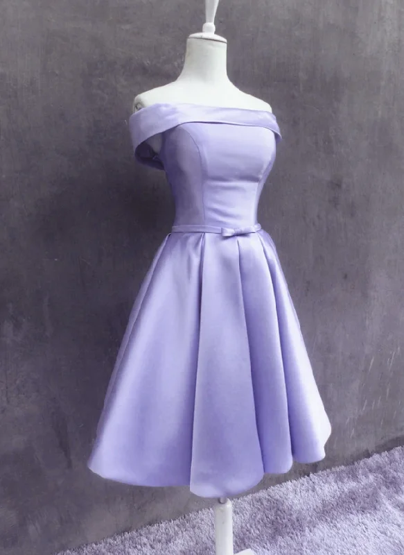 Your Chance to Save is Now!Lovely Off Shoulder Style Light Purple Satin Homecoming Dress cg12688 Your Chance to Save is Now!Lovely Off Shoulder Style Light Purple Satin Homecoming Dress cg12688