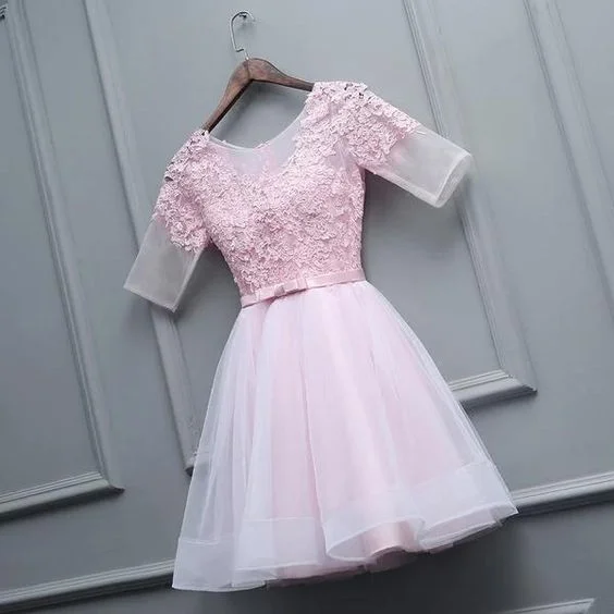 Save Money, Shop Happy!Lovely Pink Tulle Short Party Dress, Pink Homecoming Dress    cg12254