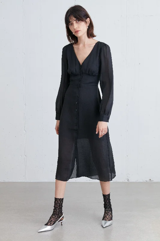 Upgrade for Less!SHIRT CHIFFON MIDI DRESS
