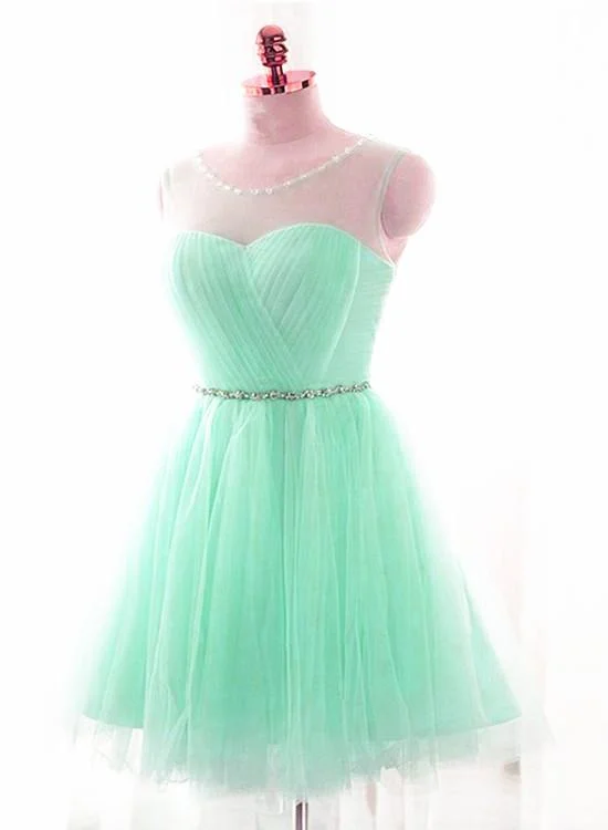 Shop Smart, Save Big!Mint Green Tulle Round Beaded Tulle Party Dress, Short Homecoming Dress cg13443 Shop Smart, Save Big!Mint Green Tulle Round Beaded Tulle Party Dress, Short Homecoming Dress cg13443