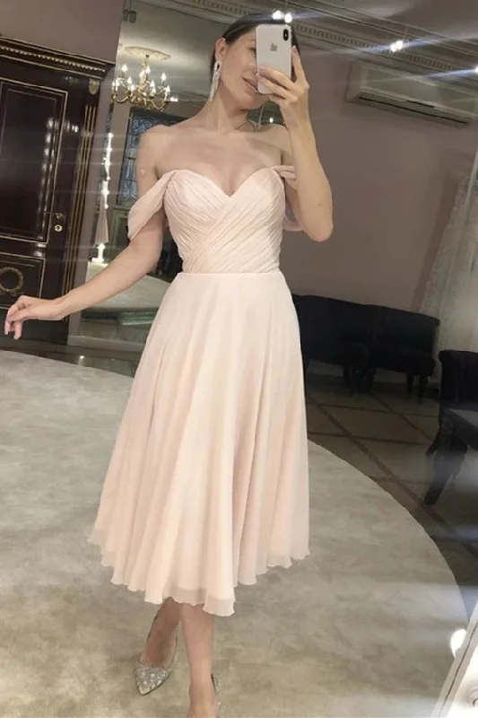 Amazing Prices You Can’t Resist!Off Shoulder Pink Formal Graduation Homecoming Dresses   cg14066