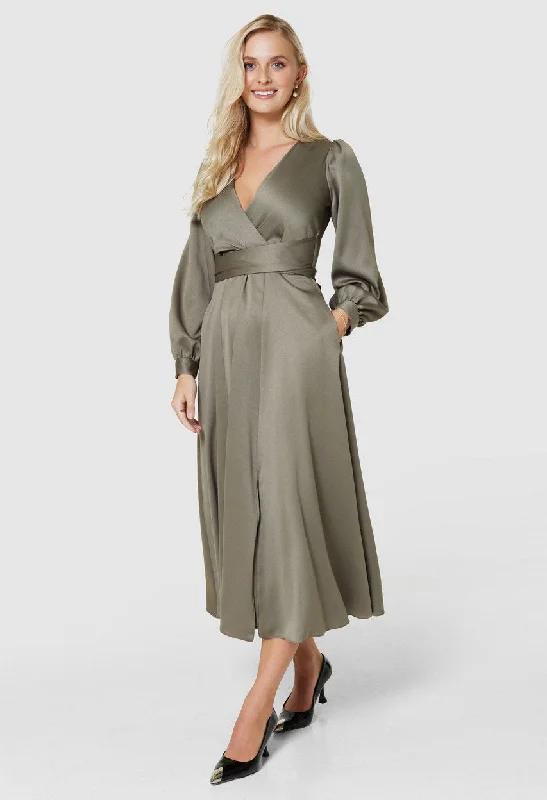 Hurry! While Supplies Last!OLIVE FULL SKIRT MIDI DRESS