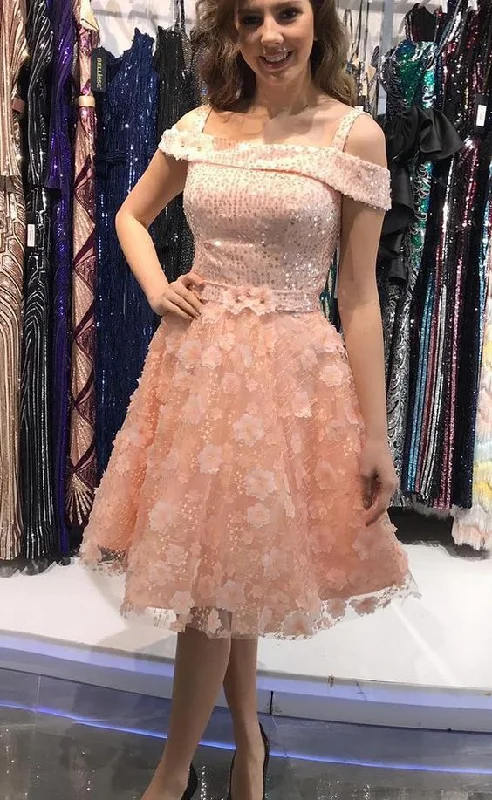 Your Dream Deal is Here!Pink Off The Shoulder Homecoming Dress    cg13498