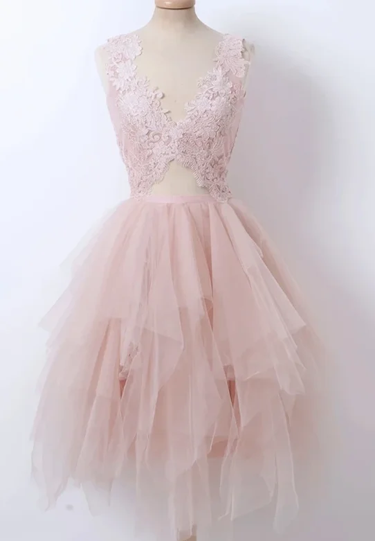 Amazing Prices You Can’t Resist!Pink v neck lace short dress party dress Homecoming Dresses cg12146 Amazing Prices You Can’t Resist!Pink v neck lace short dress party dress Homecoming Dresses cg12146