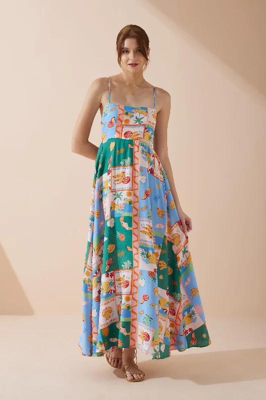 Sale Alert – Get Ready to Shop!Praia Multicolour Tropical Flared Maxi Dress