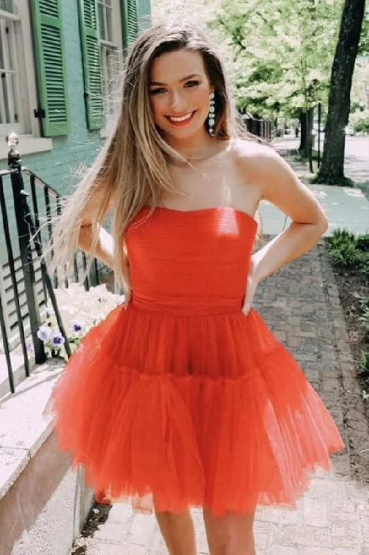 Today Only – Don’t Miss It!Pretty strapless tulle short homecoming dress  cg12980
