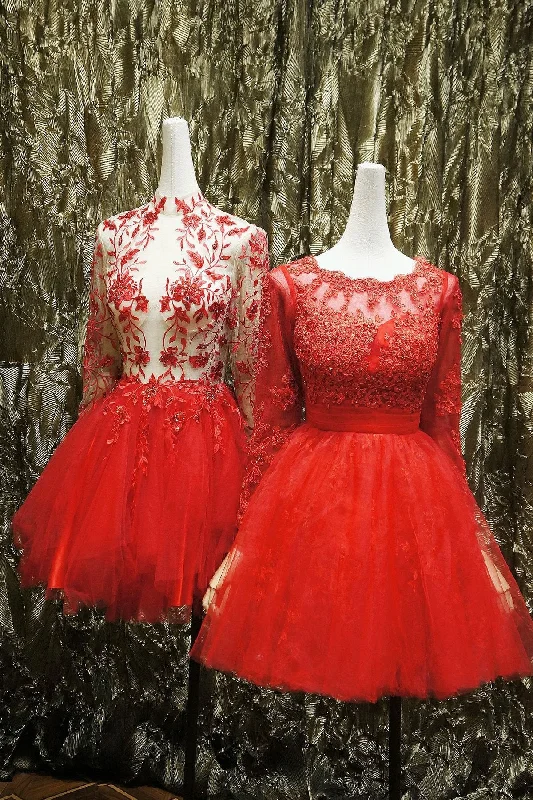Bigger Savings, Better Shopping!Red lace dress red tulle lace short homecoming dress cg12588 Bigger Savings, Better Shopping!Red lace dress red tulle lace short homecoming dress cg12588