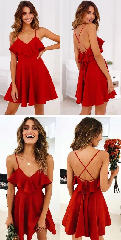 Best Price of the Season!Red Short Homecoming Party Dress   cg12195