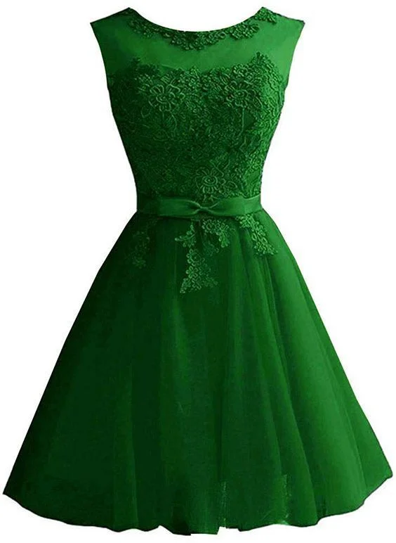 The Best Offers Are Here!Round Neck Green Homecoming Dress   cg12315