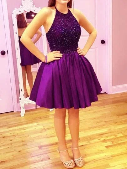 Upgrade for Less!Short Open Back Party Dress,Purple Homecoming Dress,Halter Neckline Purple Cocktail Dress cg13495 Upgrade for Less!Short Open Back Party Dress,Purple Homecoming Dress,Halter Neckline Purple Cocktail Dress cg13495
