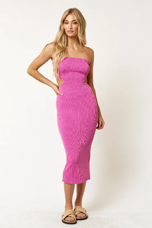 Best Offers of the Month!Strapless Cutout Ribbed Midi Dress Sale