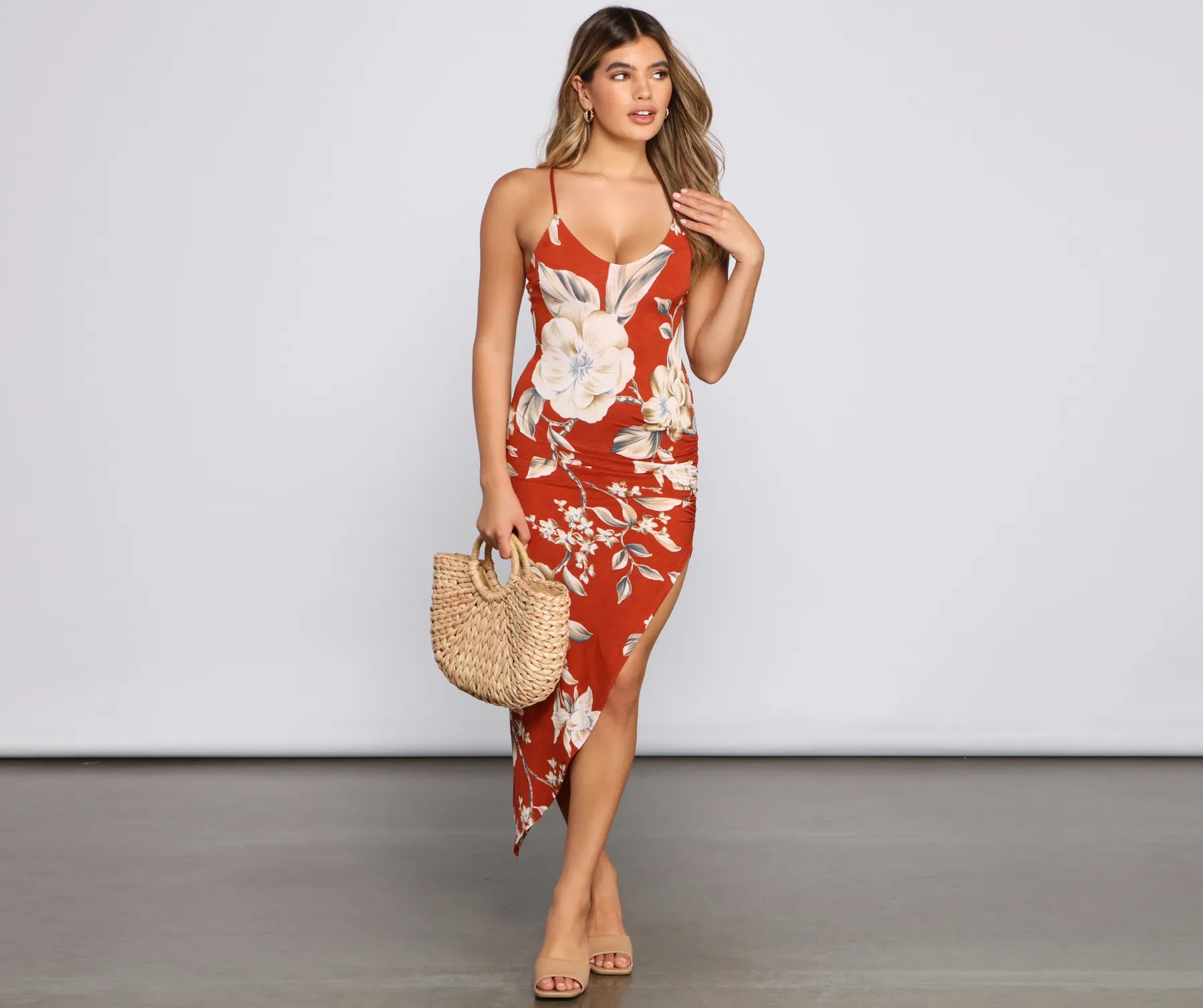 Exclusive Offers You’ll Love!Sunset Stunner Asymmetrical Midi Dress