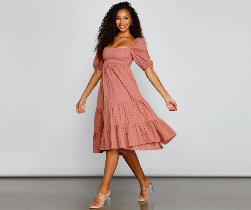 Your Shopping Spree Starts Here!Sweet Beauty A-Line Midi Dress