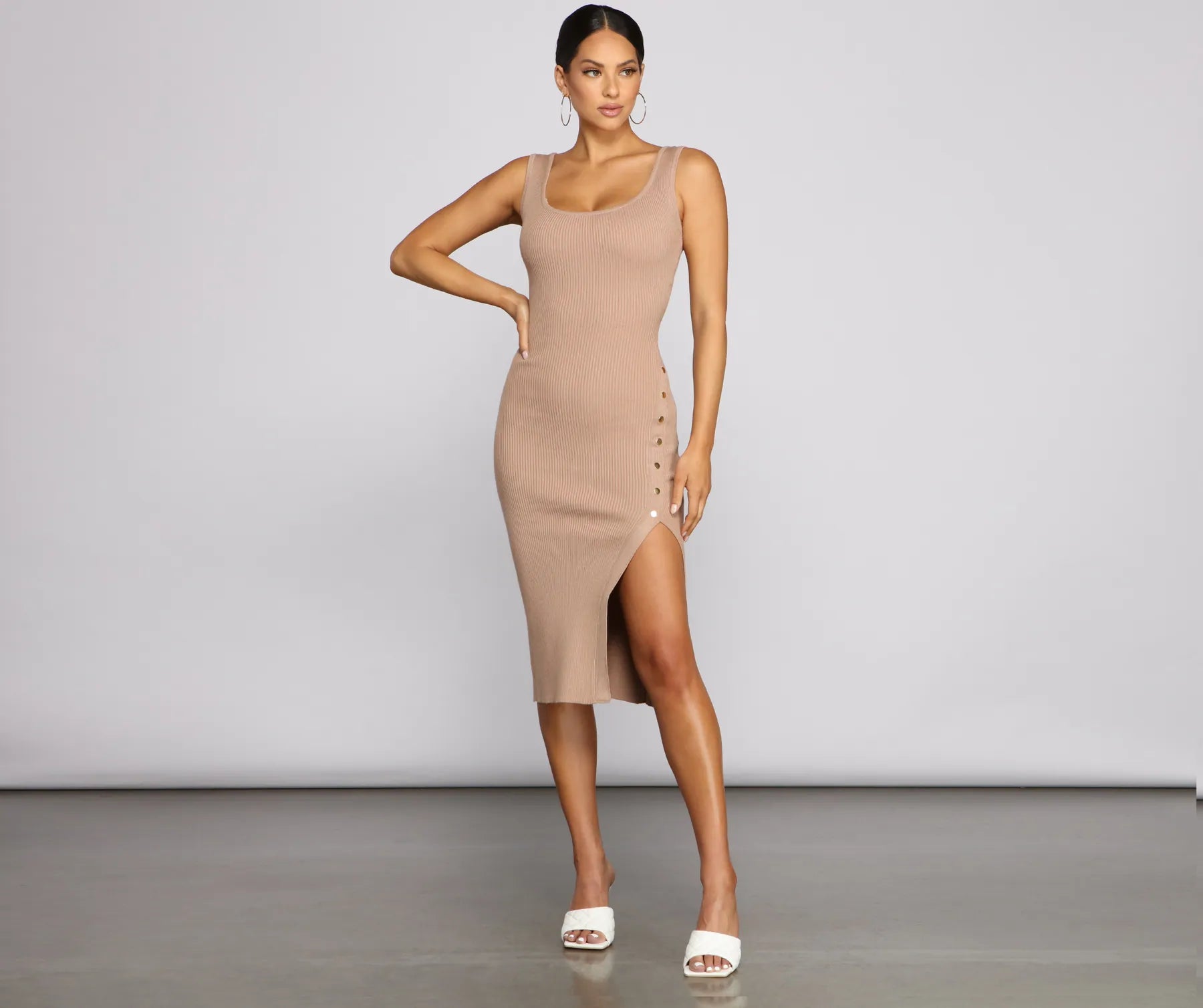 Limited Time Offer!The One Ribbed Knit Midi Dress