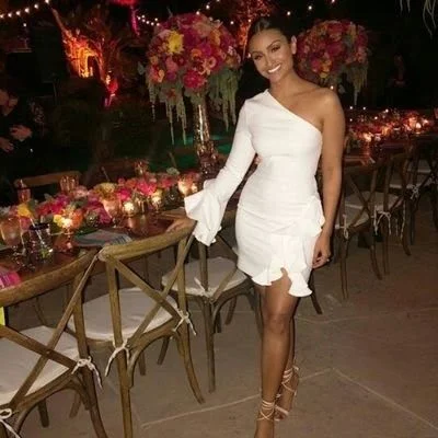 Your Exclusive Offer Awaits!White Mini Dress  Homecoming Dress    cg13467