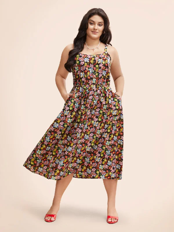 Save More with Every Purchase!Ditsy Floral Elastic Waist Cami Dress
