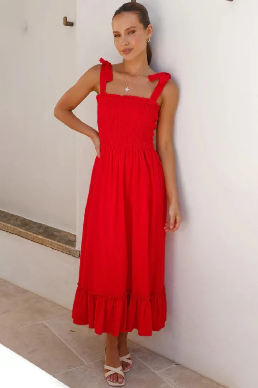Price Drops You’ll Love!Ruffled Smocked Ruffle Hem Sleeveless Dress