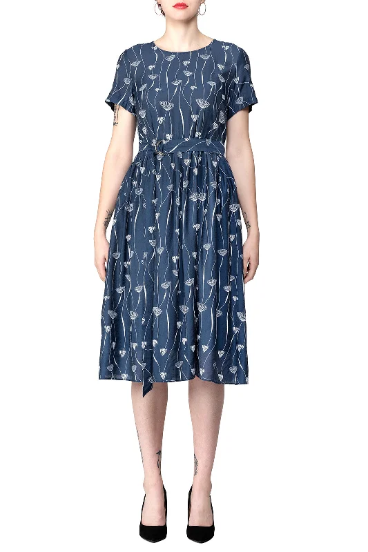 Your Favorite Sale is Back!TWO PEARS-Short Sleeve Waist Belt Shift Dress