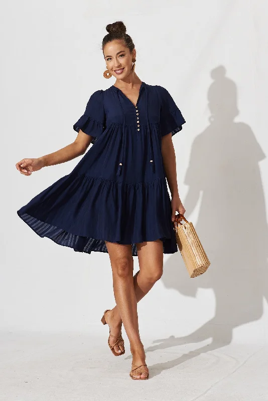 Every Deal is a Steal!Tahnee Smock Dress In Navy