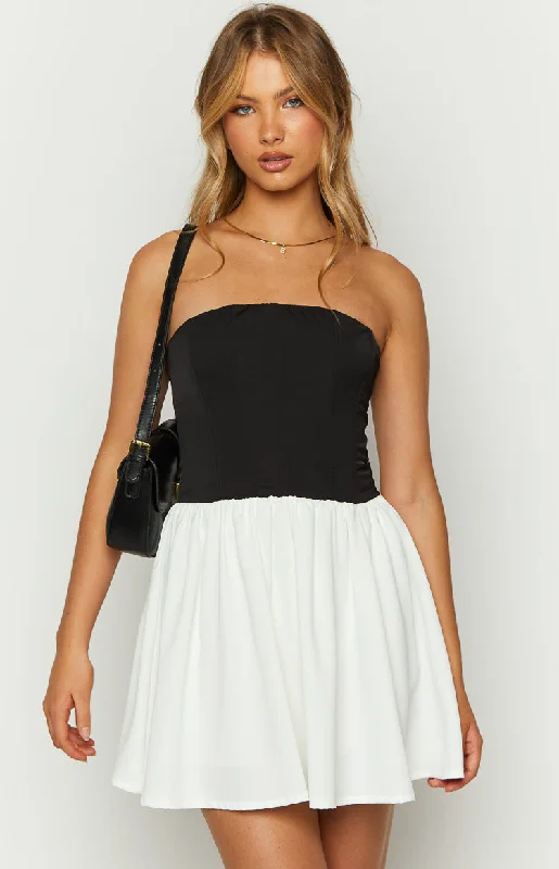 Steals and Deals Await!Draven Black And White Corset Mini Dress