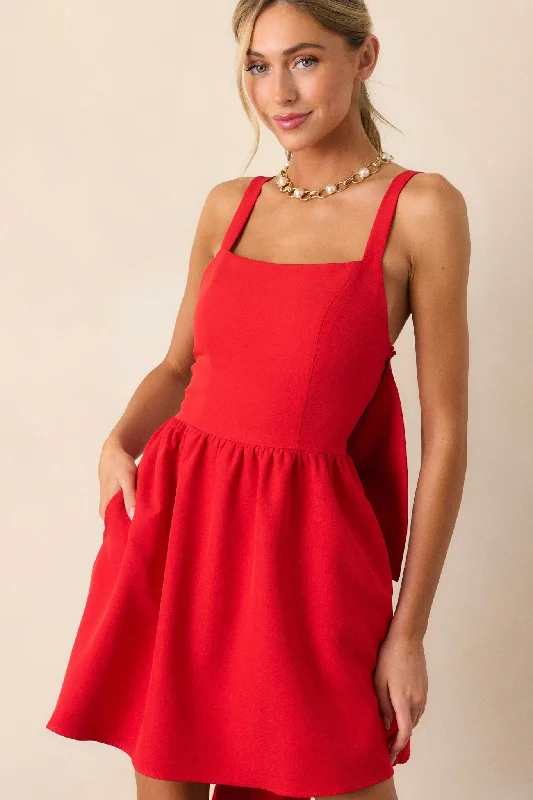 Limited Time Offer!Elegant Essence Red Mini Dress