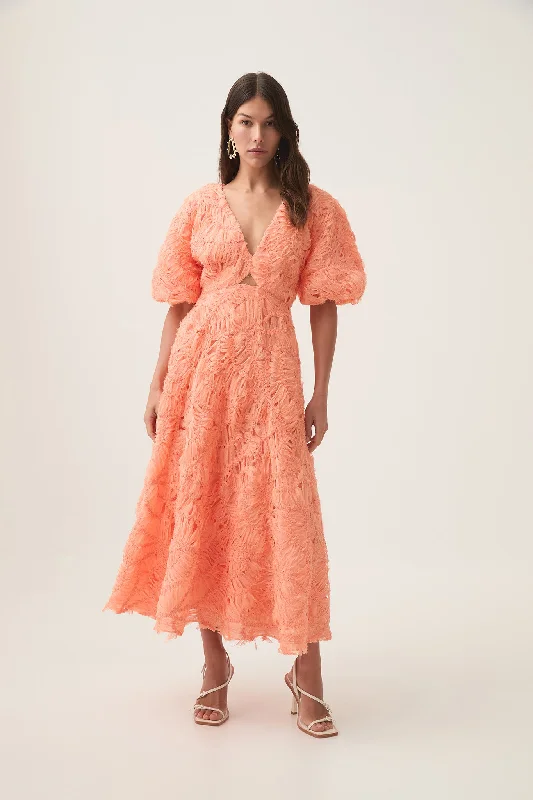 Instant Savings Await!Florential Textured Midi Dress