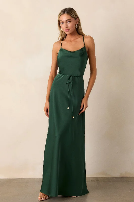 Limited Stock Available!Gleaming Glam Emerald Maxi Dress