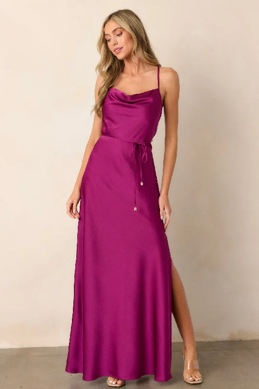 Shop More, Spend Less!Gleaming Glam Magenta Maxi Dress