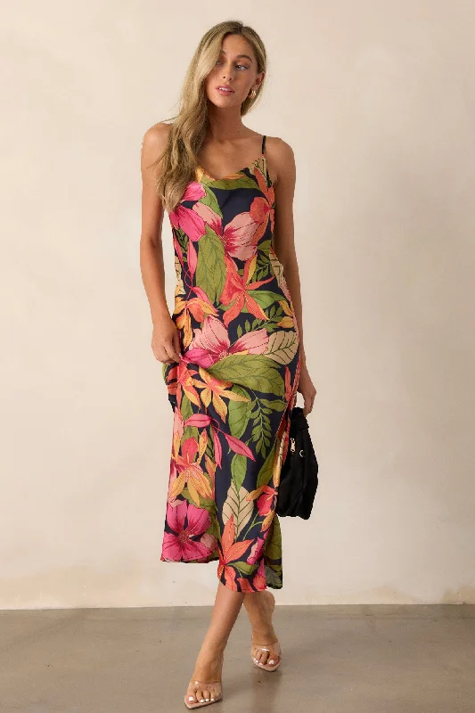 Special Offer – Act Fast!Just A Moment Black Floral Midi Dress