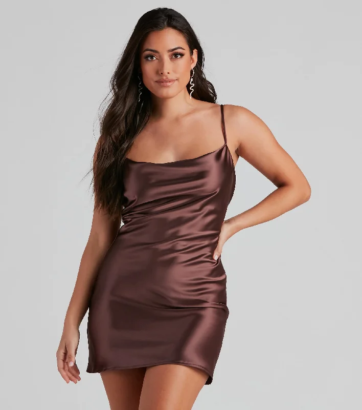 Instant Savings Await!Keep It Sleek Satin Mini Dress