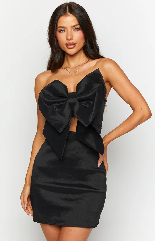 Don’t Wait – Shop Today!Nadia Black Bow Mini Dress