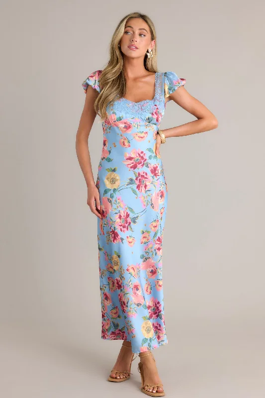 Shop Smart, Save Big!No One Better Sky Blue Floral Maxi Dress