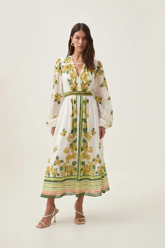Best Price of the Season!Secret Border Print Midi Dress