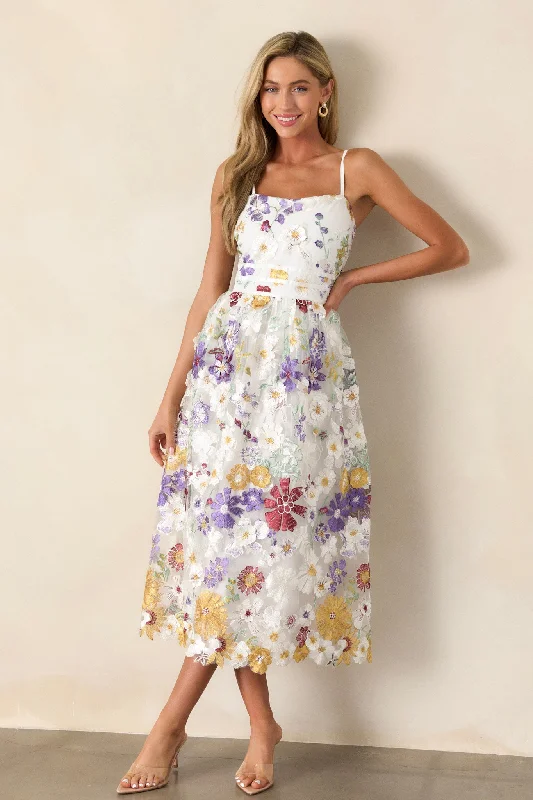 Get More, Spend Less – Shop Now!Serene Radiance Ivory Floral Maxi Dress