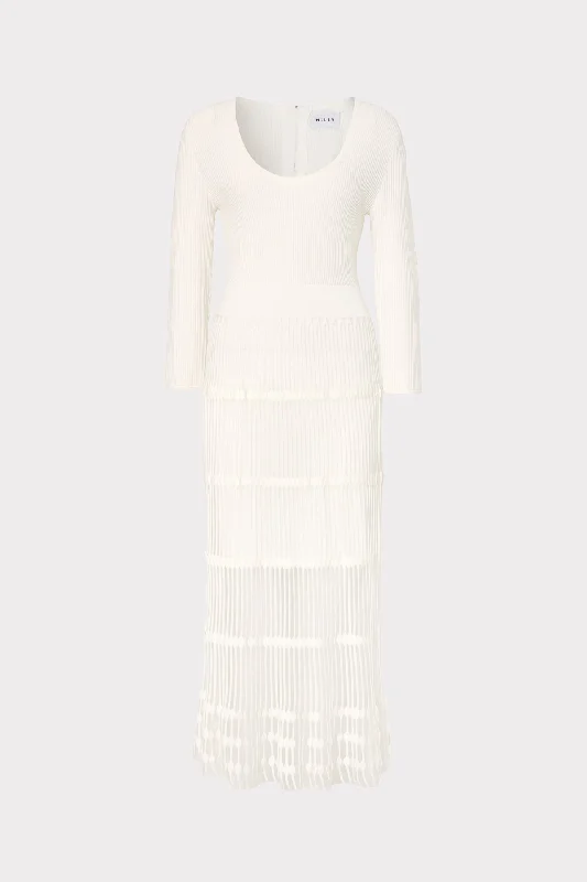 Huge Savings – Act Now!Sheer Knit Fit And Flare Dress