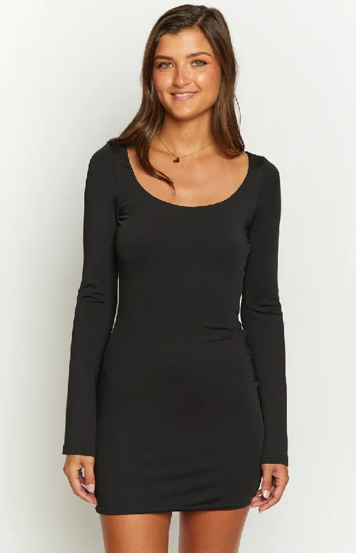 Savings You Can’t Ignore!Tory Black Long Sleeve Mini Dress