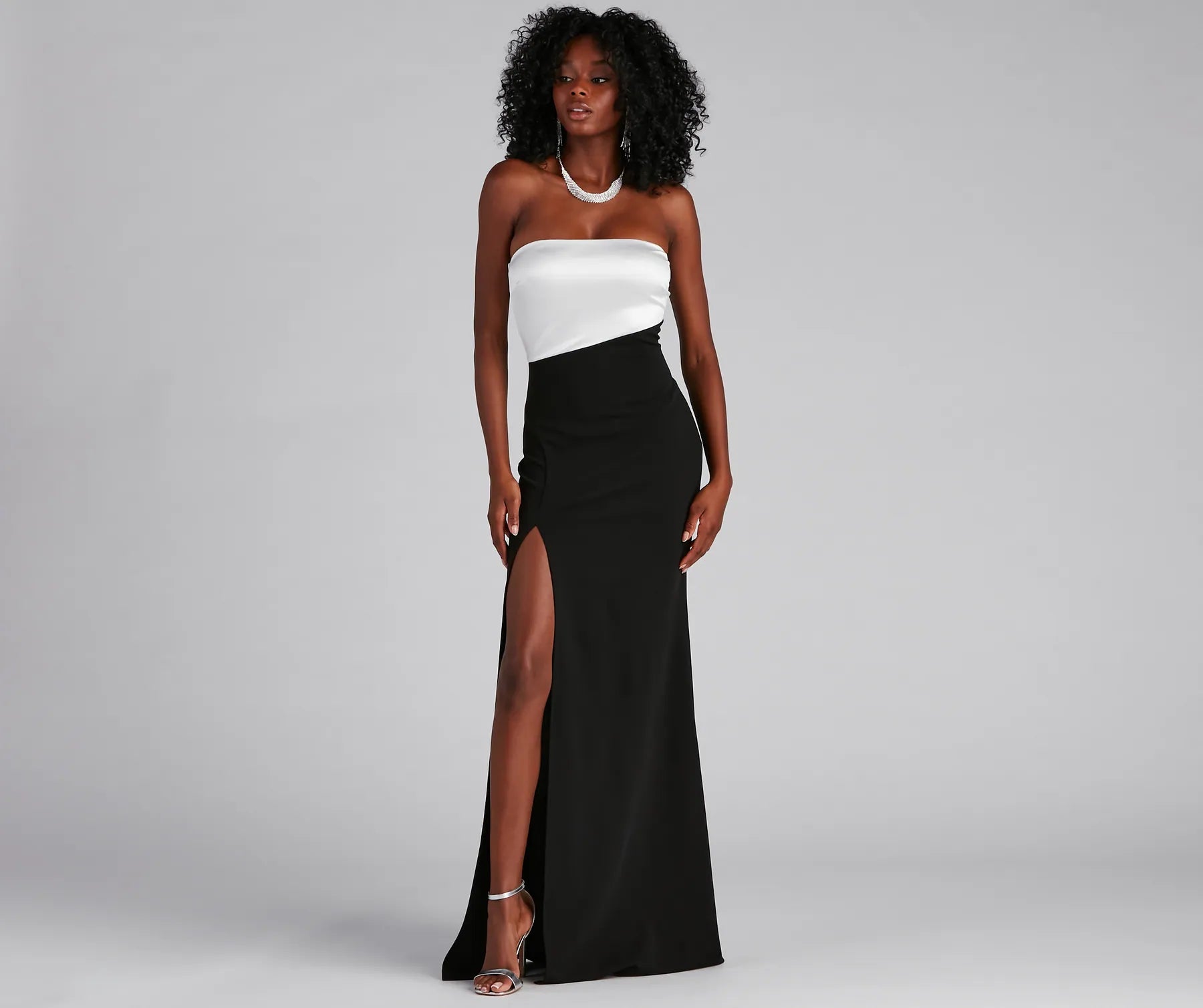 Every Deal is a Steal!Vanessa Strapless Satin Crepe Formal Dress