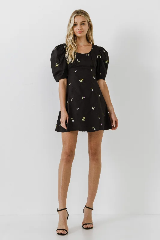 Hurry! While Supplies Last!Floral Embroidery Mini dress