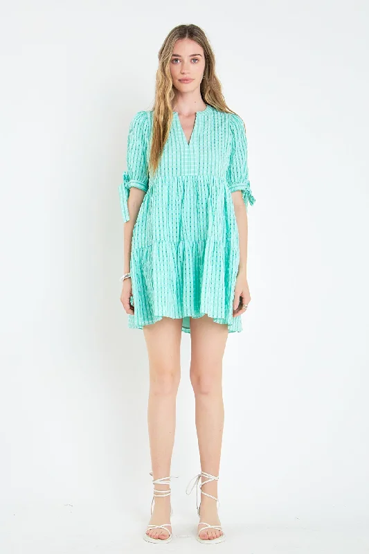 Your Exclusive Offer Awaits!Gingham Tiered Mini Dress