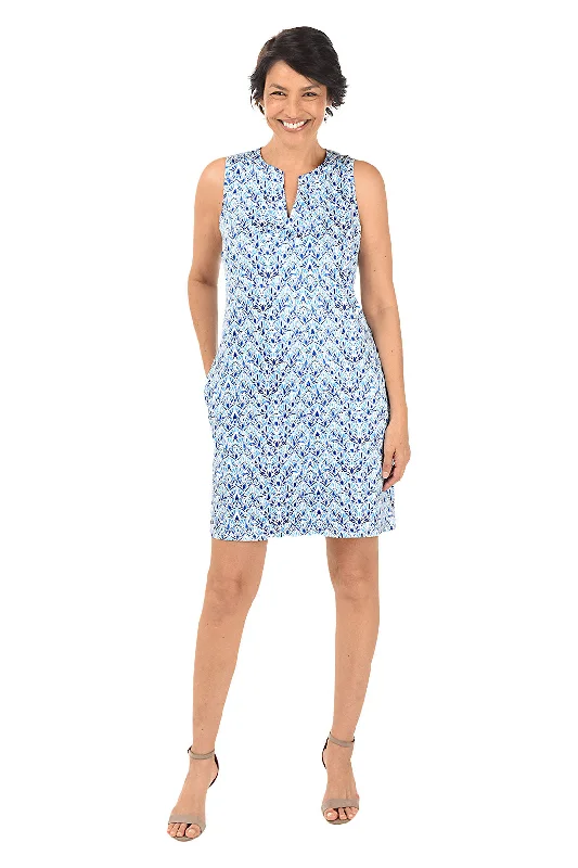 Hurry! While Supplies Last!Peacock UPF50 Notch Neck Sleeveless Dress