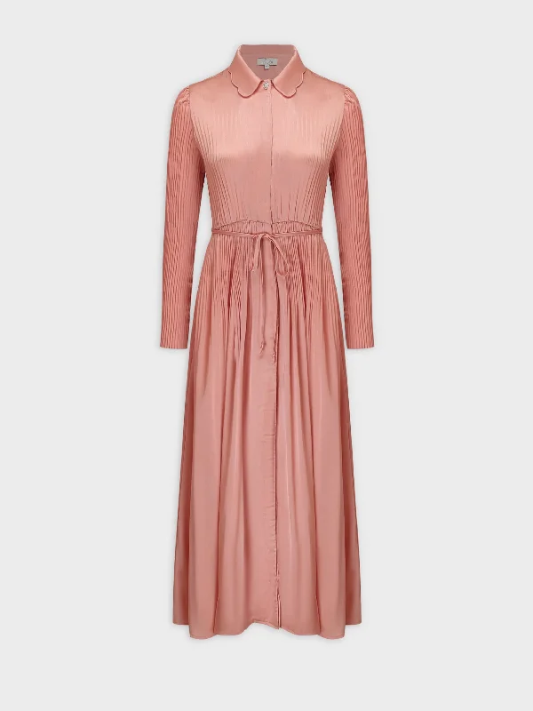 Lowest Prices Guaranteed!Micro Pleat Dress-Peach