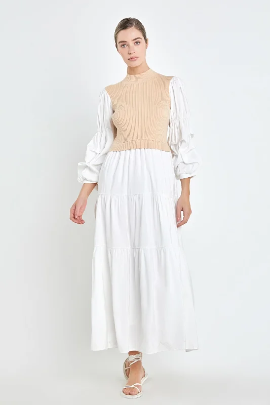 Limited-Time Price Drop!Mixed Media Maxi Dress