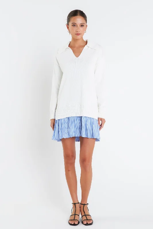 Your Dream Deal is Here!Mixed Media Pleated Mini Dress