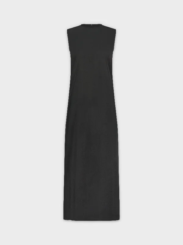 Flash Sale – Act Fast!Sleeveless Satin Dress-Black