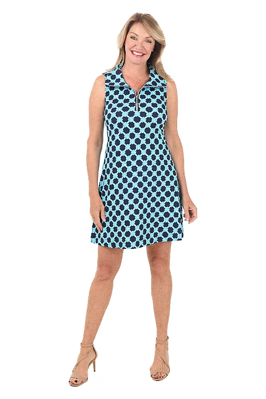 Seasonal Sale – Shop Now!Blue Twisted Knots UPF50+ Sleeveless Dress