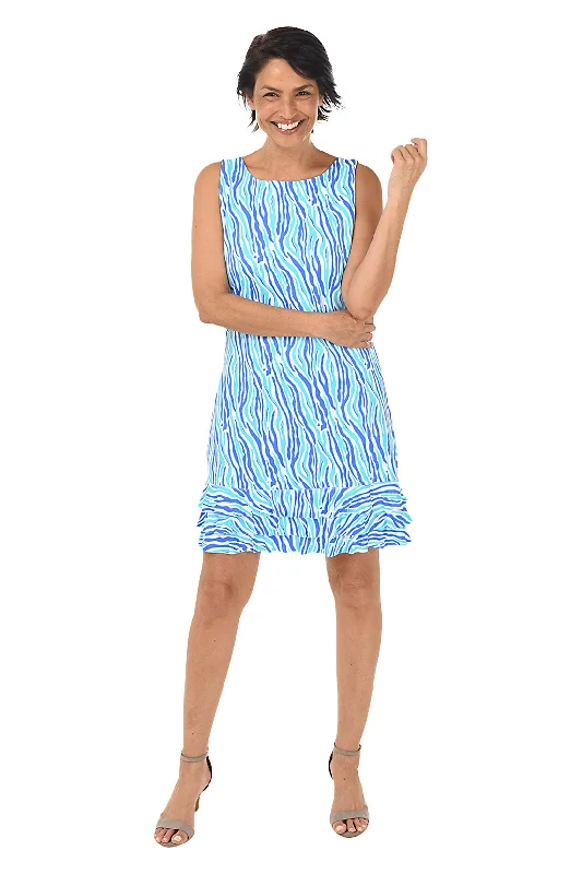 Save Like Never Before!Aqua Zebra UPF50+ Ruffle Dress