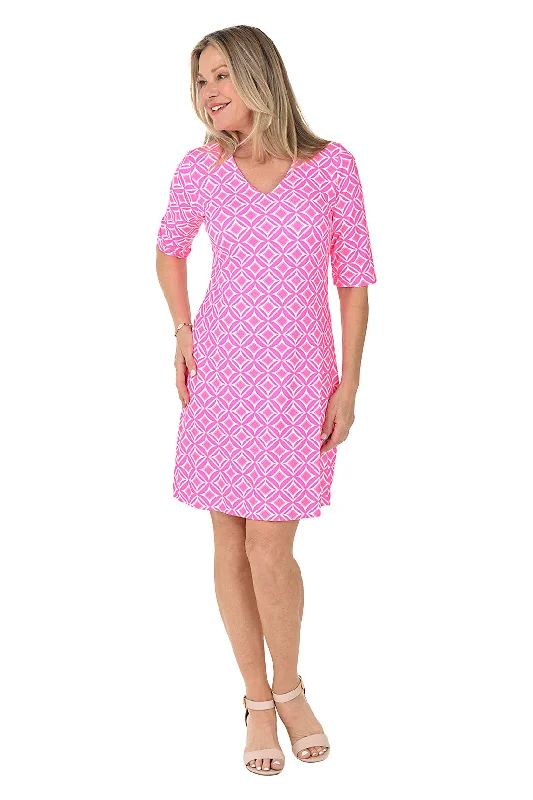 Act Fast – Limited Time Savings!Mod Geo V-Neck UPF50+ Dress